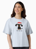 Santa Dachshund Funny Wiener Dog Boxy T Shirt Boxy T Shirt Streetwear Style Daily Wear