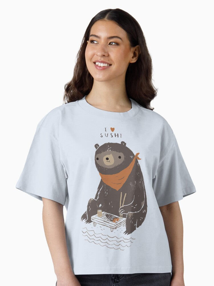 sushi bear Boxy T Shirt Boxy T Shirt Viral TikTok Gift Ready