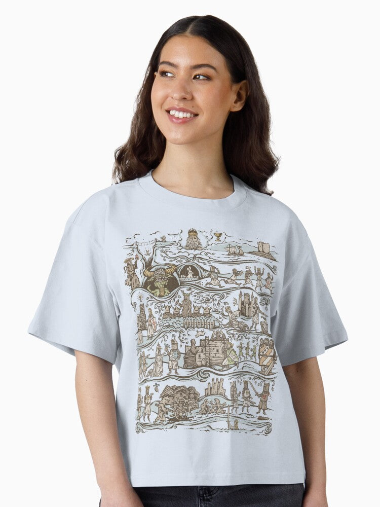 The Caerbannog Tapestry Boxy T Shirt Boxy T Shirt Comfort Fit Relaxed Style