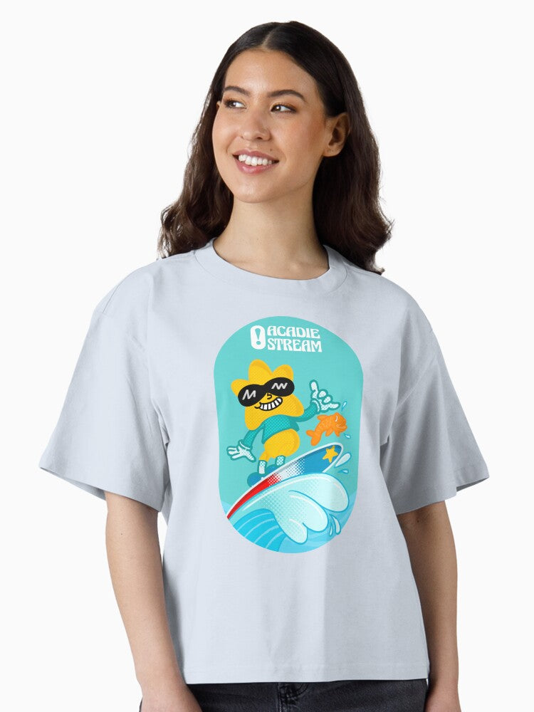 AcadieStream Surf Boxy T Shirt Boxy T Shirt Premium Print Daily Wear