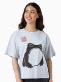 Matsumoto Hoji woodblock print Grumpy frog toad Boxy T Shirt Boxy T Shirt Premium Print Boxy Fit