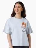 Pocket Cute Cavalier King Charles Spaniel Dog Boxy T Shirt Boxy T Shirt Comfort Fit Gift Ready