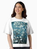 Van Gogh Almond Blossoms Dark Teal Boxy T Shirt Boxy T Shirt High Search Demand Boxy Fit