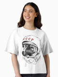 Laika space traveler Boxy T Shirt Boxy T Shirt Viral TikTok Daily Wear