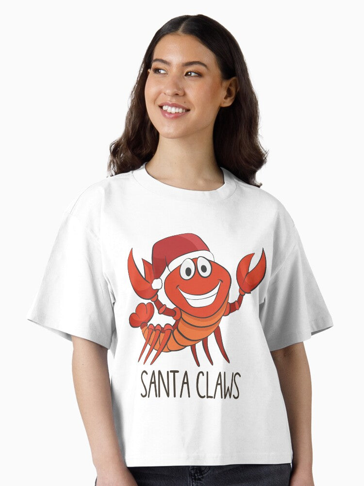 Santa Claws Funny Lobster gift Boxy T Shirt Boxy T Shirt Viral TikTok Gift Ready