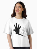 Rabbit Hand Shadow Boxy T Shirt Boxy T Shirt Streetwear Style Daily Wear