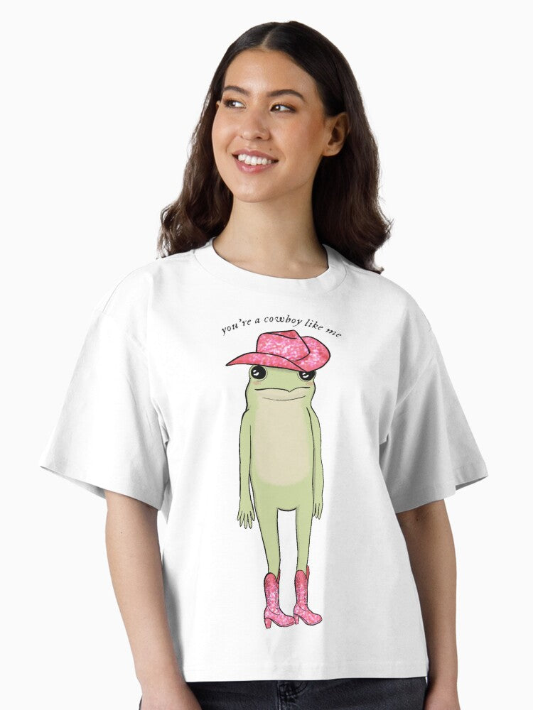 you re a cowboy like me frog Boxy T Shirt Boxy T Shirt Streetwear Style Relaxed Style