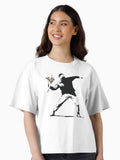 Flower man Street art Boxy T Shirt Boxy T Shirt Premium Print Daily Wear