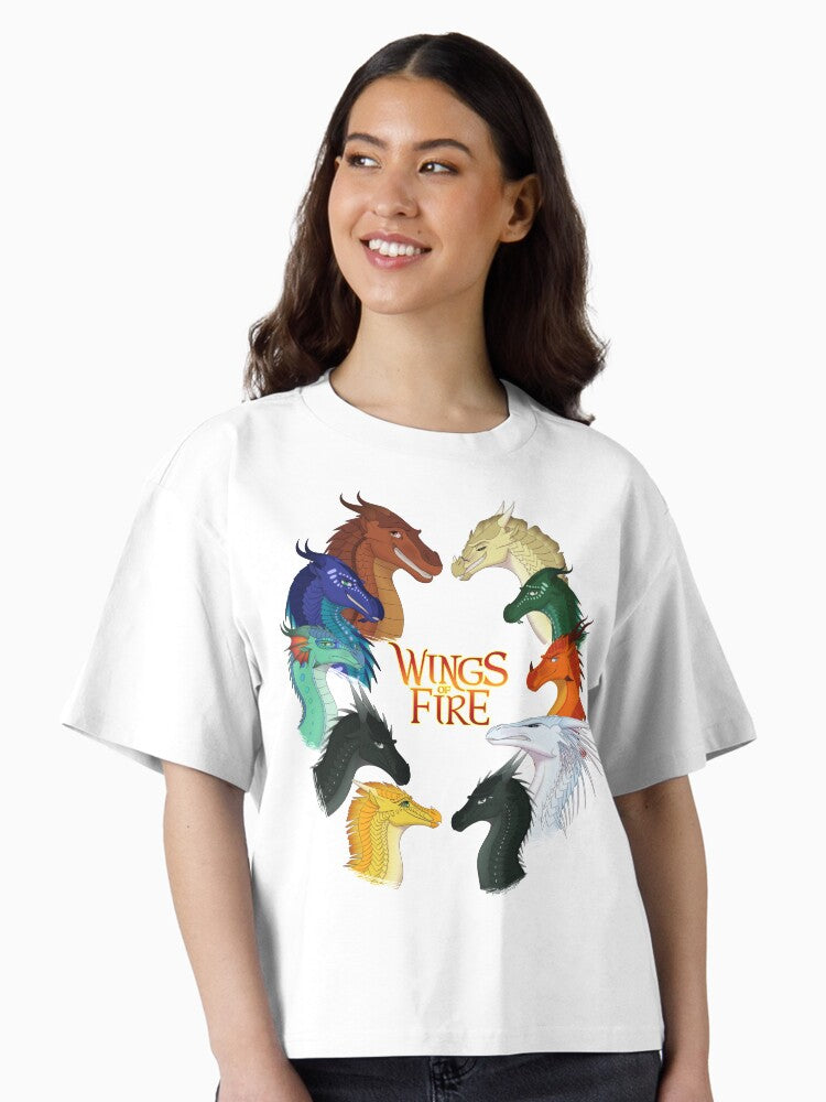 Wings of Fire All Together Boxy T Shirt Boxy T Shirt Streetwear Style Relaxed Style