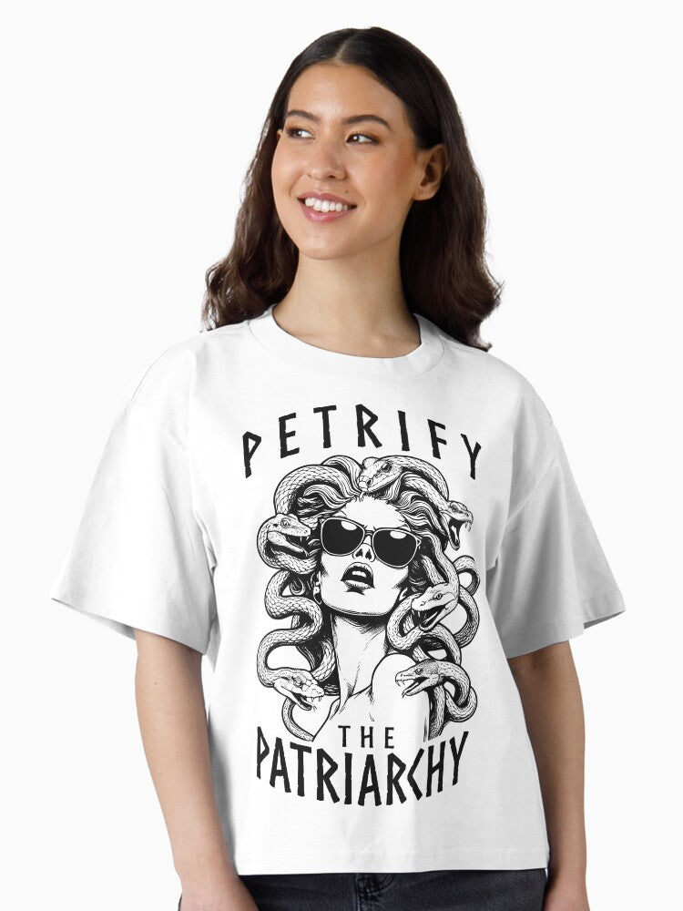 Petrify The Patriarchy Feminist Halloween Goth Medusa Witch Boxy T Shirt Boxy T Shirt Viral TikTok Relaxed Style