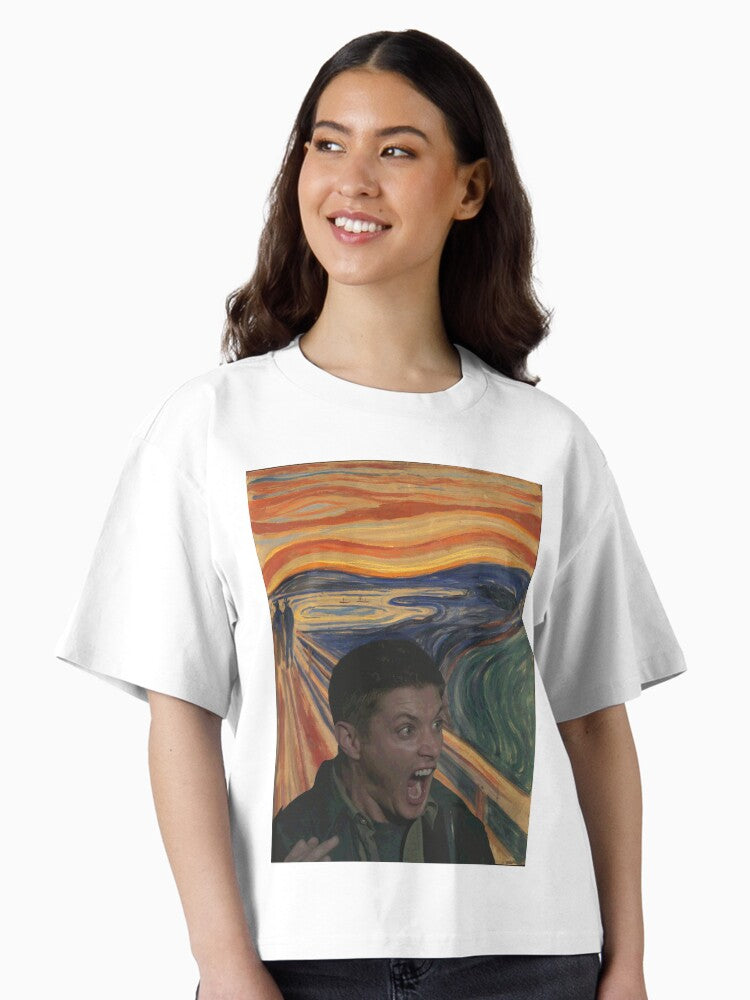 Dean scream painting Munch Boxy T Shirt Boxy T Shirt Comfort Fit Relaxed Style