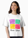2026 Colorful New Year Design Boxy T Shirt T Shirt Viral TikTok Modern Aesthetic