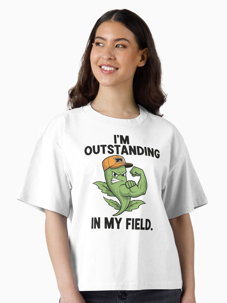 Outstanding Plant Mascot with Punny Slogan Boxy T Shirt T Shirt Viral TikTok Fan Favorite