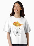 unicycle goldfish Boxy T Shirt Boxy T Shirt High Search Demand Modern Aesthetic