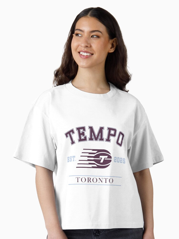 Toronto Tempo WNBA Vintage Varsity Style Logo Boxy T Shirt Boxy T Shirt Premium Print Boxy Fit