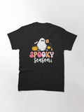 Cool Pumpkin Halloween Groovy Ghost Spooky Season Halloween Costume Classic T Shirt