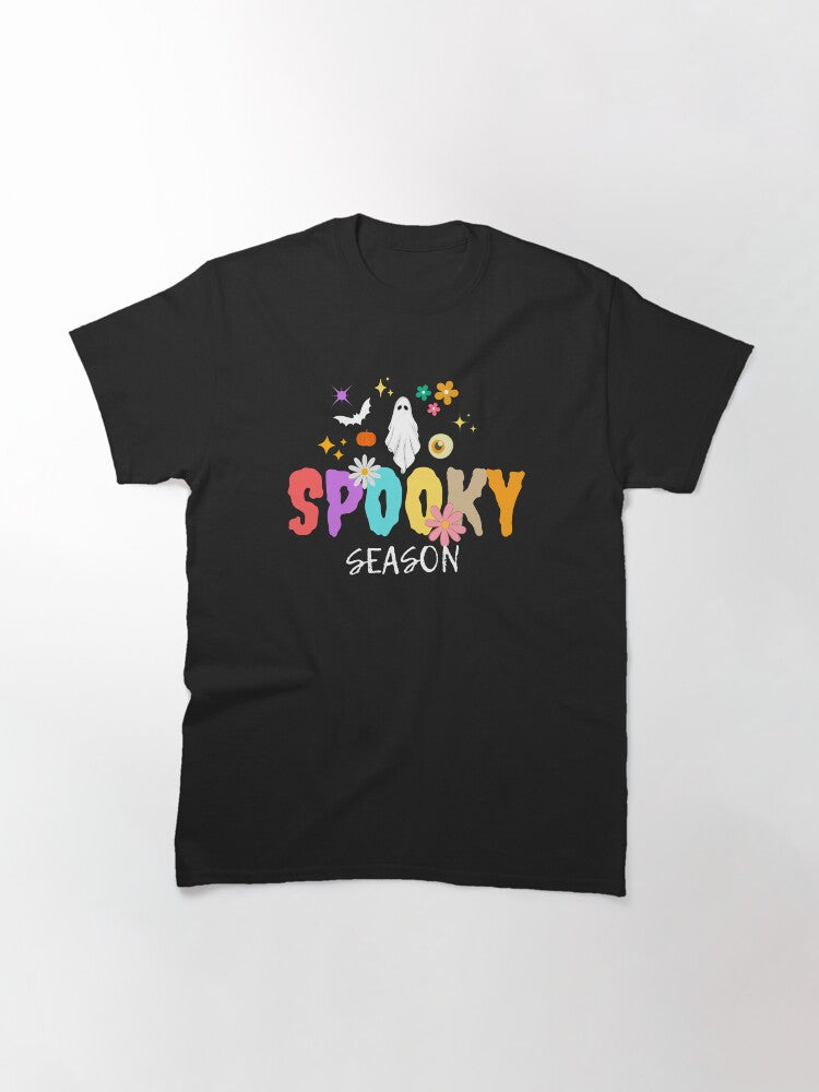 Spooky Season Retro Halloween Party Funny Cute Ghost Pumpkin Classic T Shirt