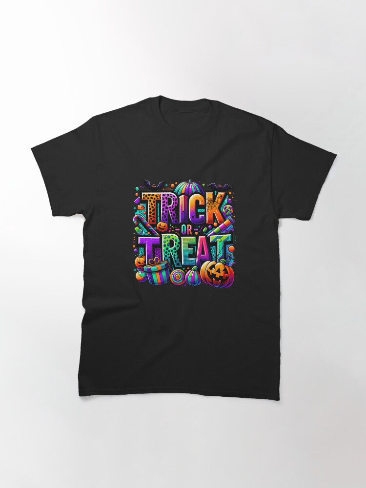 Trick Or Treat Spooky Season Design Funny Halloween Art Classic T Shirt US Trend