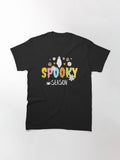 Spooky Season Groovy Vintage Floral Ghost Classic T Shirt