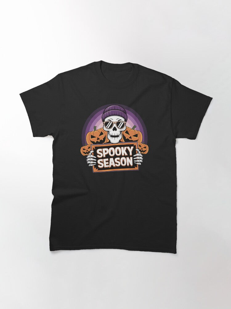 Spooky Season Skeleton Beanie Pumpkin Classic T Shirt