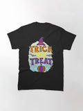 Trick Or Treat Happy Halloween Purple Quote Classic T Shirt Premium Print