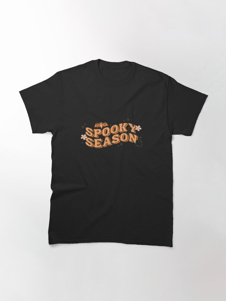 Womens Retro Floral Spooky Season Spooky Vibes Halloween Classic T Shirt