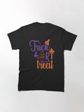 Trick Or Treat Colorful Artistic Typography Design Classic T Shirt Clean Design
