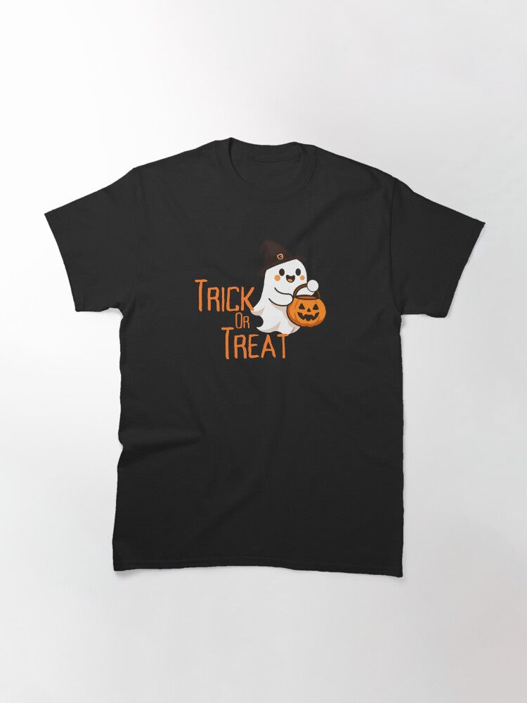 Trick Or Treat Ghost Classic T Shirt Clean Design