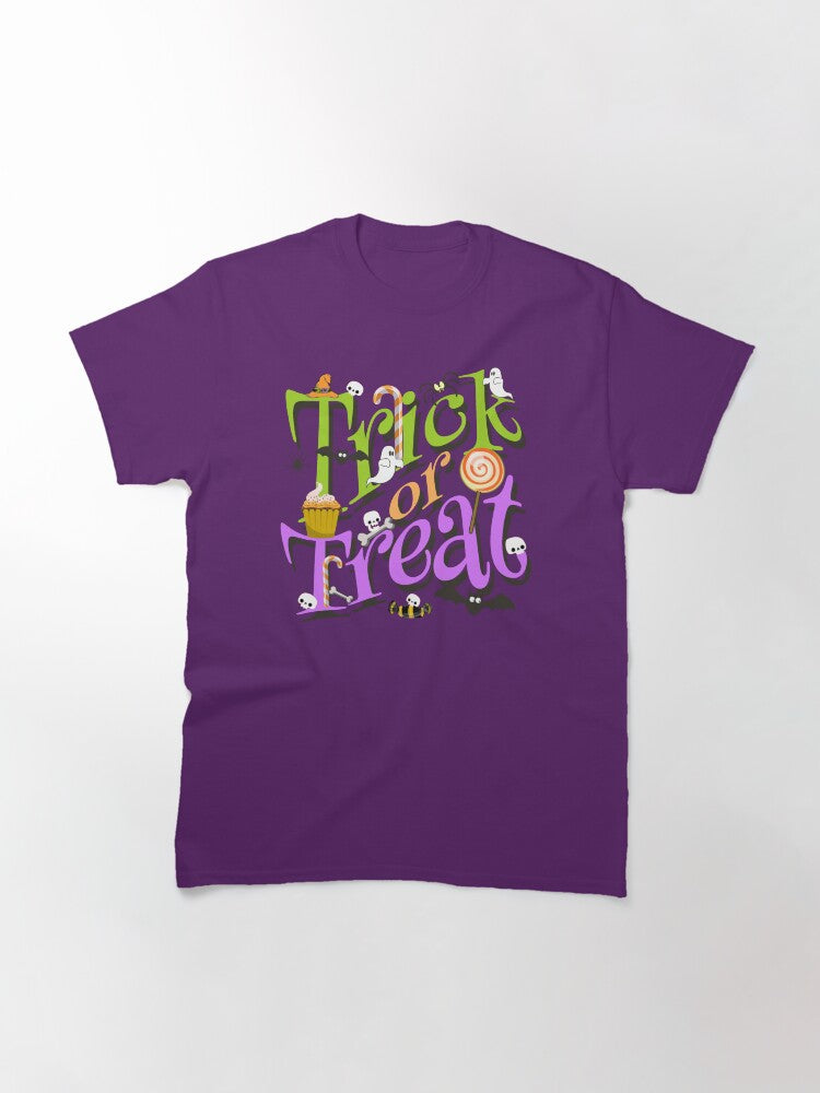 Colorful Trick Or Treat Perfect Design To Wear On Halloween Classic T Shirt Everyday Wear