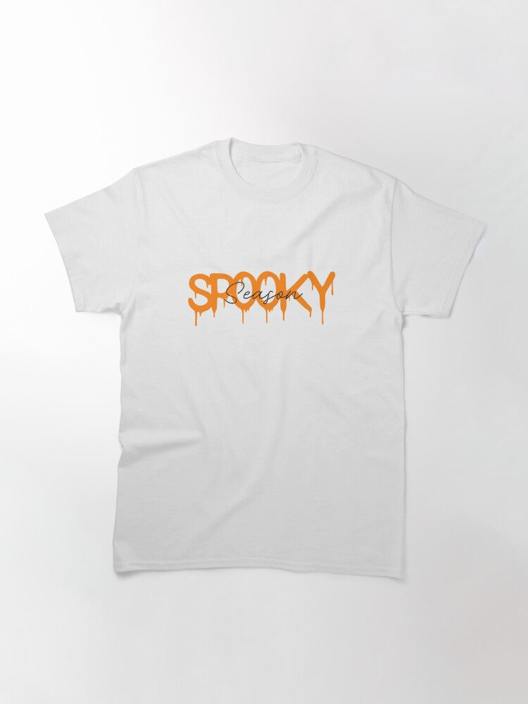 Spooky Season Cute Halloween Autumn Drip Typography Design Classic T Shirt