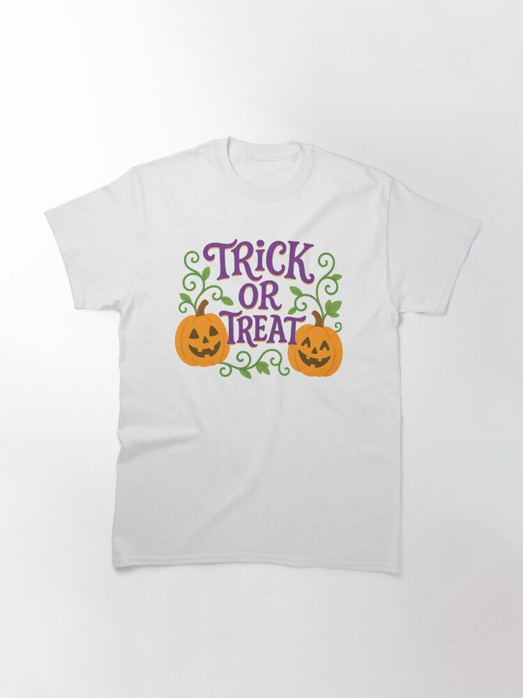 Cute Trick Or Treat Halloween Pumpkin Classic T Shirt Premium Print