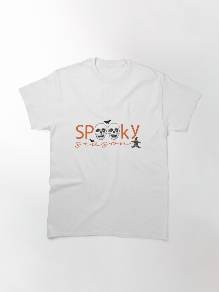 Womens Halloween Spooky Season Cute Halloween Ghost Bats Classic T Shirt