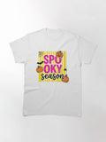 Spooky Season Bright Halloween Pumpkins Bats And Spiders Classic T Shirt