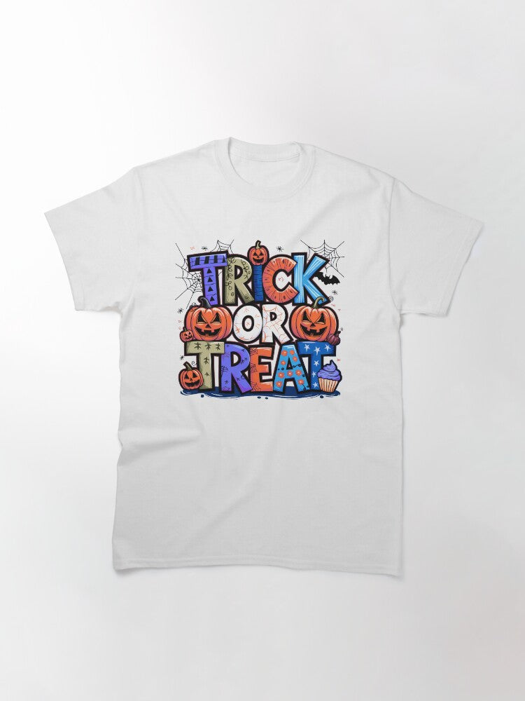Colorful Trick Or Treat Halloween Art Classic T Shirt Premium Print