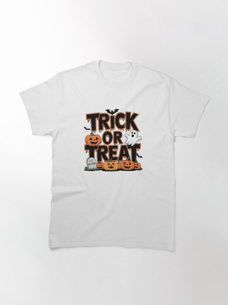 Trick Or Treat Halloween Classic T Shirt Minimal Style 7