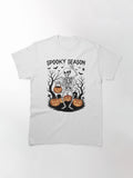 Spooky Season Halloween Skeleton Graveyard Design Classic T Shirt