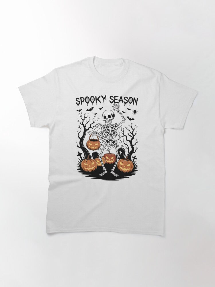 Spooky Season Halloween Skeleton Graveyard Design Classic T Shirt