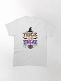 Trick Or Treat Halloween Witch Design Classic T Shirt Clean Design