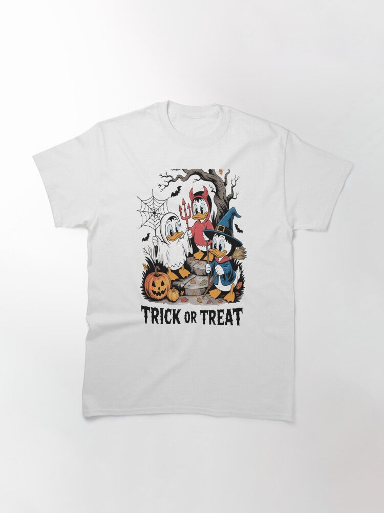 Duck Trick Or Treat Pumpkin Halloween Funny Men Wonman Classic T Shirt Gift Ready