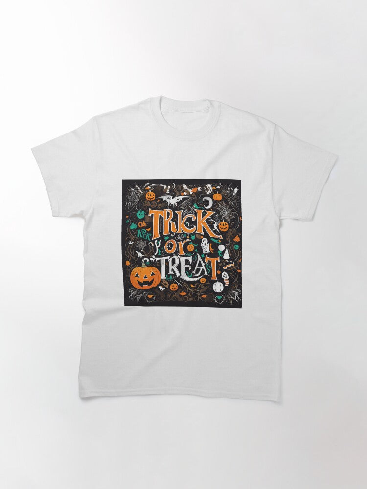 Halloween Trick Or Treat Design Classic T Shirt Clean Design