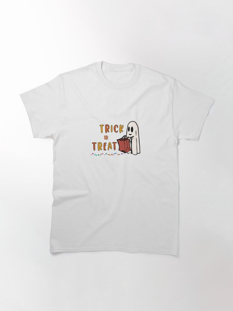 Trick Or Treat Ghost Classic T Shirt Minimal Style