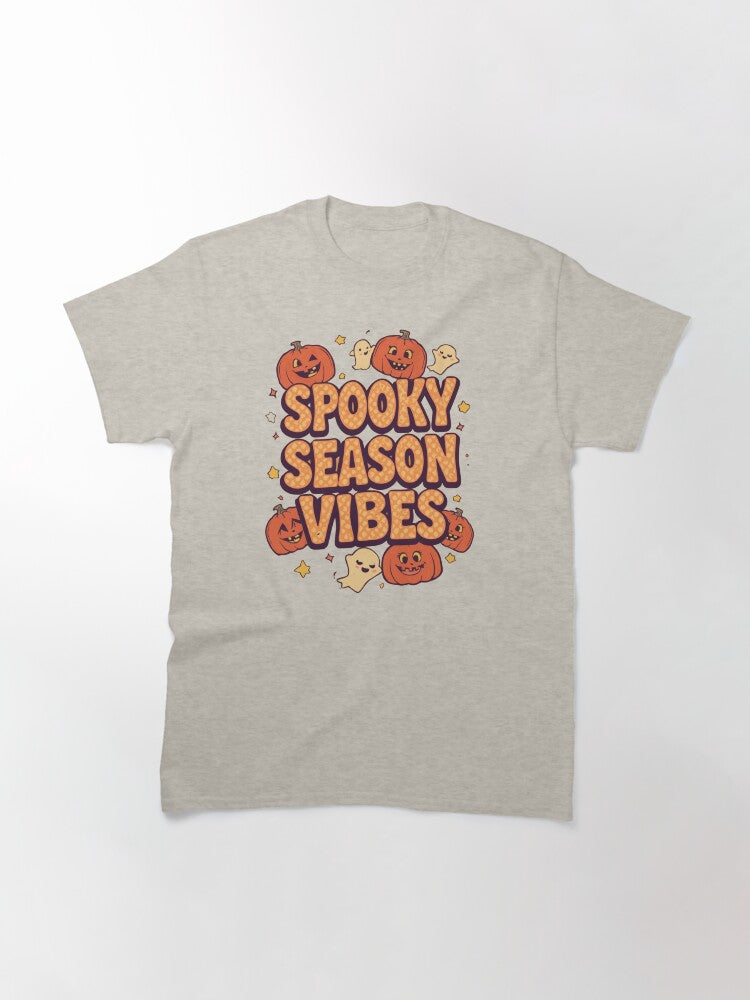 Spooky Season Vibes Cute Halloween Art Classic T Shirt