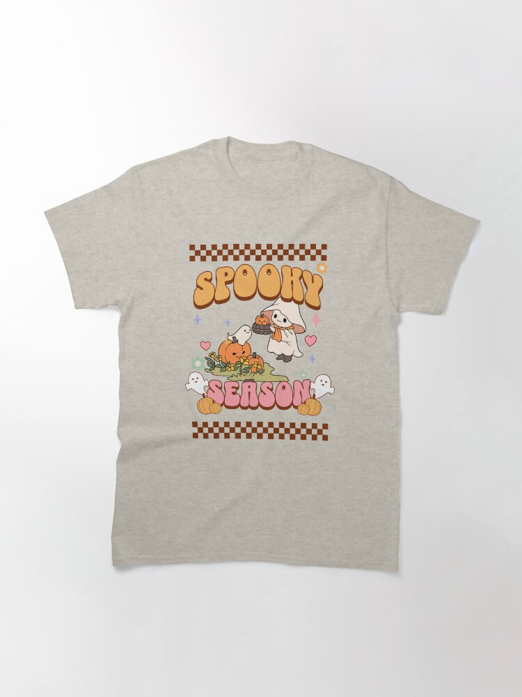 Groovy Ghost Cute Pastel Halloween Vibes Spooky Season Classic T Shirt