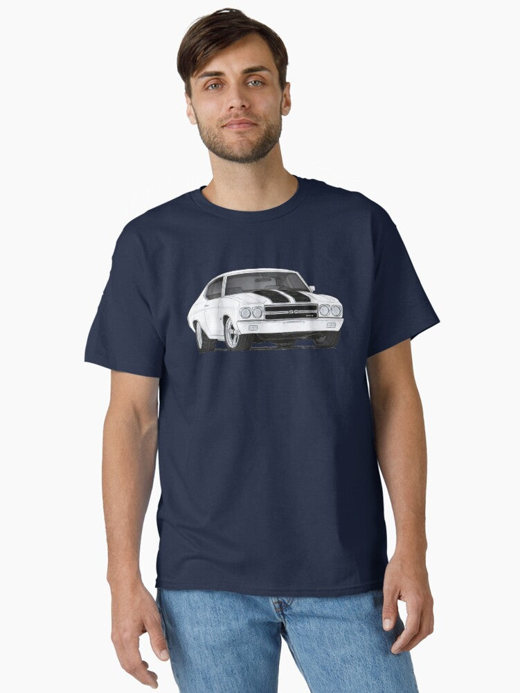70 Chevelle SS Drawing Classic T Shirt T Shirt Streetwear Style Daily Wear