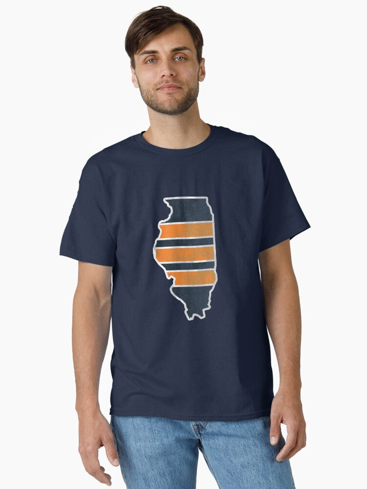 City Bear Illinois State Outline Design Classic T Shirt T Shirt Premium Print