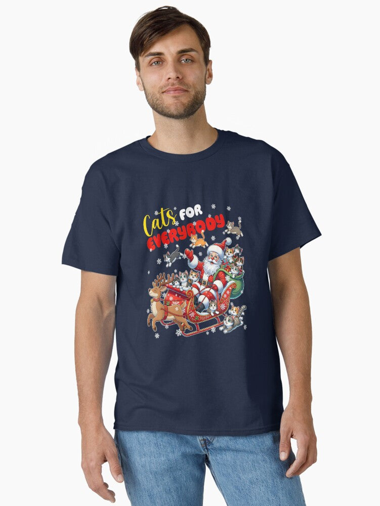 Cat for Everybody Cute Santa Christmas Xmas Classic T-Shirt | Premium Unisex T-Shirt, Trending Graphic Tee
