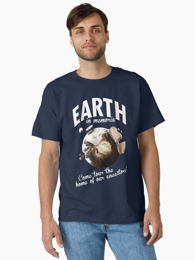 Retro Futuristic Space Travel Series Earth Classic T-Shirt | Premium Unisex T-Shirt, Trending Graphic Tee