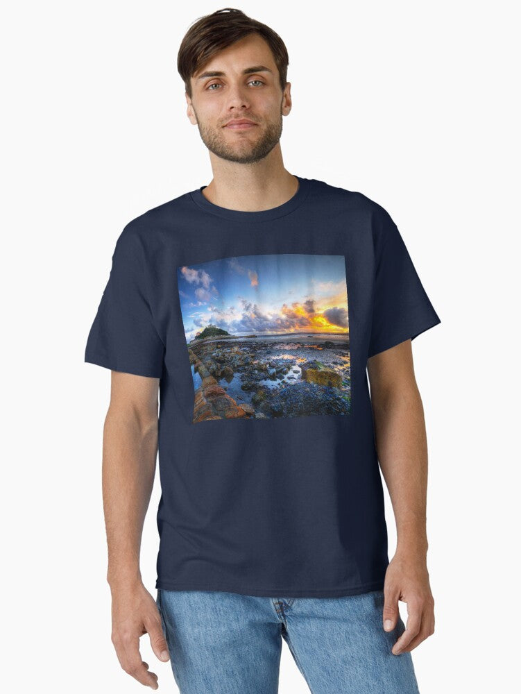 St s Mount Dramatic Sunset Cornwall Classic T Shirt T Shirt US Market