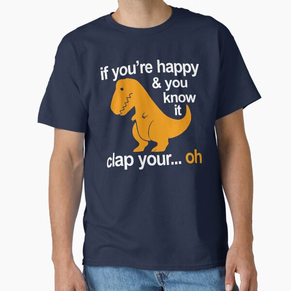 Dino Clap Your Hands: Playful T-Rex and Happy Rhymes Classic T-Shirt for Sale by ozdilh