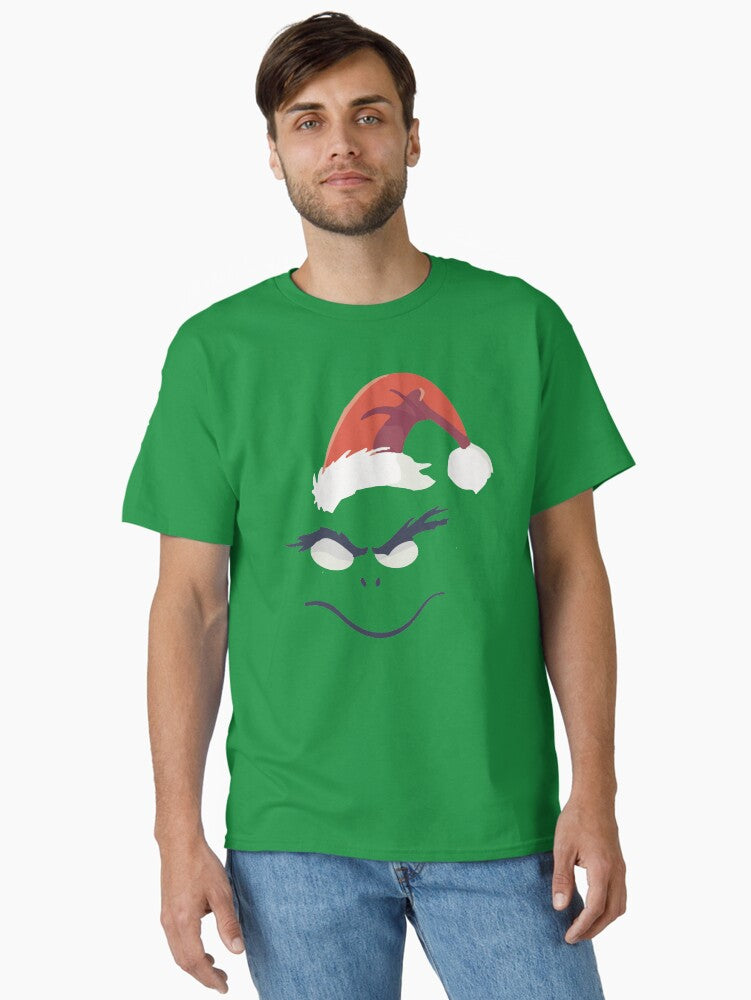 Funny grinshmas face the evil Christmas gift ideas 2024 Classic T Shirt T Shirt Premium Print Daily Wear
